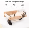 image:imageFUKUMARU Hammock Wall Mounted Cat Beds and Perches Wooden Kitten Walls Furniture Stable Cats Shelves for Sleeping Playing Climbing and Lounging Black StripeMWhite Flannel