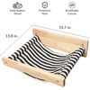 image:imageFUKUMARU Hammock Wall Mounted Cat Beds and Perches Wooden Kitten Walls Furniture Stable Cats Shelves for Sleeping Playing Climbing and Lounging Black StripeMBlack Stripe