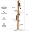 image:imageFUKUMARU WallMounted Cat Tree for Small amp Medium Cats 5Tier Tall Cat Climbing Tower with Scratching Post Indoor Cat Wall Shelves for Climbing Scratching amp LookoutBlanchedAlmond