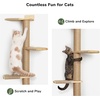 image:imageFUKUMARU WallMounted Cat Tree for Small amp Medium Cats 5Tier Tall Cat Climbing Tower with Scratching Post Indoor Cat Wall Shelves for Climbing Scratching amp LookoutBlanchedAlmond