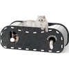 image:imageFUKUMARU Cat Beds for Indoor Pets 315 Inch Extra Long Cozy Cat Bed Cave Tunnel for Multiple amp Large Cats Felt Kitten Hideaway House with Fluffy Ball Scratch Resistant Warm amp Safe BlackBlack and White