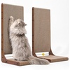 image:imageFUKUMARU Cat Scratcher 2 Packs 25 Inch Cat Scratching Boards for Indoor Cats L Shaped Cardboard Cats Scratcher Vertical Scartch Pads with Ball Toy Walnut ColorWalnut Color