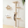 image:imageFUKUMARU Cat Wall Shelves Set 70 Inch Stable Wall Mounted Tree Kitten Scratching Post with Soft Cushion Perch Space Saving Climbing Wall Furniture for 16 Inch Drywall  GrayBeige