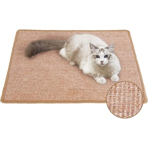 image:imageFUKUMARU 2 Packs Cat Scratching Mat 236 x 157 Inch Natural Sisal Cat Scratch Pad Mats for Indoor Cats Horizontal Cats Wall Scratcher Kitten Floor Rug with Sticky Tape Furniture ProtectorBrown236 x 315 Inch