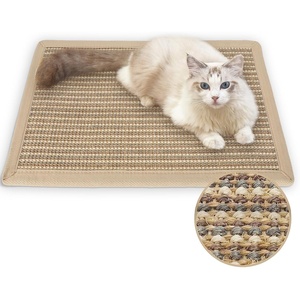 image:imageFUKUMARU 2 Packs Cat Scratching Mat 236 x 157 Inch Natural Sisal Cat Scratch Pad Mats for Indoor Cats Horizontal Cats Wall Scratcher Kitten Floor Rug with Sticky Tape Furniture ProtectorCreamThicken 236 x 157 Inch