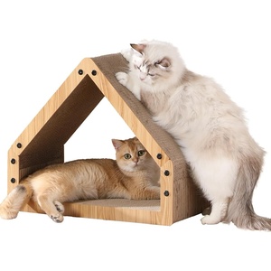 image:imageFUKUMARU Cat Scratcher House 195 Inch Cozy Cardboard Cat Scratcher Moutain Shape Vertical Bed Lounger Durable Cats Scrathing Pad for Indoor Cats Safe amp SecureCat Scratcher House