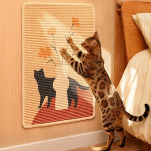 image:imageFUKUMARU Sisal Cat Scratching Mat 236 x 157 Inch Natural Sisal Cat Scratch Pad Mats for Indoor Cats Horizontal Cats Wall Scratcher Kitten Floor Rug with Sticky Tapes Furniture ProtectorFlowerFlower