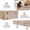 image:imageFUKUMARU 26 Inch Cat Scratcher Bed 2 Reversible Cardboard Cat Scratch Pads Refill for Indoor Cats Durable Large Cats Scratching Bed Sofa Couch Lounger with Fun Toys Furniture Protector CaramelBeige
