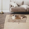 image:imageFUKUMARU 26 Inch Cat Scratcher Bed 2 Reversible Cardboard Cat Scratch Pads Refill for Indoor Cats Durable Large Cats Scratching Bed Sofa Couch Lounger with Fun Toys Furniture Protector CaramelBeige