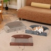 image:imageFUKUMARU 26 Inch Cat Scratcher Bed 2 Reversible Cardboard Cat Scratch Pads Refill for Indoor Cats Durable Large Cats Scratching Bed Sofa Couch Lounger with Fun Toys Furniture Protector CaramelGrey