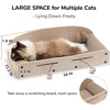 image:imageFUKUMARU 26 Inch Cat Scratcher Bed 2 Reversible Cardboard Cat Scratch Pads Refill for Indoor Cats Durable Large Cats Scratching Bed Sofa Couch Lounger with Fun Toys Furniture Protector CaramelBeige