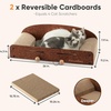 image:imageFUKUMARU 26 Inch Cat Scratcher Bed 2 Reversible Cardboard Cat Scratch Pads Refill for Indoor Cats Durable Large Cats Scratching Bed Sofa Couch Lounger with Fun Toys Furniture Protector CaramelCaramel