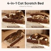 image:imageFUKUMARU 26 Inch Cat Scratcher Bed 2 Reversible Cardboard Cat Scratch Pads Refill for Indoor Cats Durable Large Cats Scratching Bed Sofa Couch Lounger with Fun Toys Furniture Protector CaramelCaramel