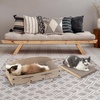 image:imageFUKUMARU 26 Inch Cat Scratcher Bed 2 Reversible Cardboard Cat Scratch Pads Refill for Indoor Cats Durable Large Cats Scratching Bed Sofa Couch Lounger with Fun Toys Furniture Protector CaramelBeige