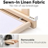 image:imageFUKUMARU 3in1 Cat Window Perch Convertible Hammock for Windowsill Bedside and Floor Sturdy Cat Window Bed wWashable Linen Fabric for Indoor Large Cats and Kitten Reinforced Wood and Metal FrameBeige