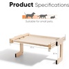 image:imageFUKUMARU 3in1 Cat Window Perch Convertible Hammock for Windowsill Bedside and Floor Sturdy Cat Window Bed wWashable Linen Fabric for Indoor Large Cats and Kitten Reinforced Wood and Metal FrameBeige