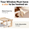 image:imageFUKUMARU 3in1 Cat Window Perch Convertible Hammock for Windowsill Bedside and Floor Sturdy Cat Window Bed wWashable Linen Fabric for Indoor Large Cats and Kitten Reinforced Wood and Metal FrameBeige