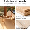 image:imageFUKUMARU 3in1 Cat Window Perch Convertible Hammock for Windowsill Bedside and Floor Sturdy Cat Window Bed wWashable Linen Fabric for Indoor Large Cats and Kitten Reinforced Wood and Metal FrameBeige