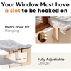 image:imageFUKUMARU 3in1 Cat Window Perch Convertible Hammock for Windowsill Bedside and Floor Sturdy Cat Window Bed wWashable Linen Fabric for Indoor Large Cats and Kitten Reinforced Wood and Metal FrameGrey