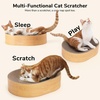 image:imageFUKUMARU Cardboard Cat Scratcher Bed 2in1 Oval Cat Scratch Pad Cats Scratching Board Lounge Bed Indoor Durable Modern Kitty Scratcher Bowl Cats Scratch Furniture Protector Wood ColorWood