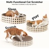 image:imageFUKUMARU Cardboard Cat Scratcher Bed 2in1 Oval Cat Scratch Pad Cats Scratching Board Lounge Bed Indoor Durable Modern Kitty Scratcher Bowl Cats Scratch Furniture Protector Wood ColorPolka Dot