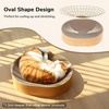 image:imageFUKUMARU Cardboard Cat Scratcher Bed 2in1 Oval Cat Scratch Pad Cats Scratching Board Lounge Bed Indoor Durable Modern Kitty Scratcher Bowl Cats Scratch Furniture Protector Wood ColorWood