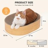 image:imageFUKUMARU Cardboard Cat Scratcher Bed 2in1 Oval Cat Scratch Pad Cats Scratching Board Lounge Bed Indoor Durable Modern Kitty Scratcher Bowl Cats Scratch Furniture Protector Wood ColorWood