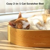 image:imageFUKUMARU Cardboard Cat Scratcher Bed 2in1 Oval Cat Scratch Pad Cats Scratching Board Lounge Bed Indoor Durable Modern Kitty Scratcher Bowl Cats Scratch Furniture Protector Wood ColorWood
