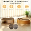 image:imageFUKUMARU Cardboard Cat Scratcher Bed 2in1 Oval Cat Scratch Pad Cats Scratching Board Lounge Bed Indoor Durable Modern Kitty Scratcher Bowl Cats Scratch Furniture Protector Wood ColorWood