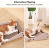 image:imageFUKUMARU Cardboard Cat Scratcher Bed Extra Long 291 Inch Cat Scratch Bed Couch Indoor Natural Felt Multifunctional Cats Scratching Lounger Horizontal Kitten Cats Scratch Pad with Ball Toy CamelLight Camel