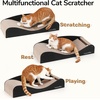 image:imageFUKUMARU Cardboard Cat Scratcher Bed Extra Long 291 Inch Cat Scratch Bed Couch Indoor Natural Felt Multifunctional Cats Scratching Lounger Horizontal Kitten Cats Scratch Pad with Ball Toy CamelBlack