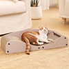 image:imageFUKUMARU Cardboard Cat Scratcher Bed Extra Long 291 Inch Cat Scratch Bed Couch Indoor Natural Felt Multifunctional Cats Scratching Lounger Horizontal Kitten Cats Scratch Pad with Ball Toy CamelLight Camel