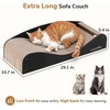 image:imageFUKUMARU Cardboard Cat Scratcher Bed Extra Long 291 Inch Cat Scratch Bed Couch Indoor Natural Felt Multifunctional Cats Scratching Lounger Horizontal Kitten Cats Scratch Pad with Ball Toy CamelBlack