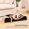 image:imageFUKUMARU Cardboard Cat Scratcher Bed Extra Long 291 Inch Cat Scratch Bed Couch Indoor Natural Felt Multifunctional Cats Scratching Lounger Horizontal Kitten Cats Scratch Pad with Ball Toy CamelBlack