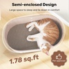 image:imageFUKUMARU Cat Scratcher 24 Inch Sofa Shape Cat Scratching Bed Reversible Detachable Cats Scratching Board Round Cats Scratch Pads Refill Indoor BeigeBeige