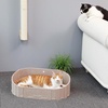 image:imageFUKUMARU Cat Scratcher 24 Inch Sofa Shape Cat Scratching Bed Reversible Detachable Cats Scratching Board Round Cats Scratch Pads Refill Indoor BeigeBeige