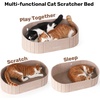 image:imageFUKUMARU Cat Scratcher 24 Inch Sofa Shape Cat Scratching Bed Reversible Detachable Cats Scratching Board Round Cats Scratch Pads Refill Indoor BeigeBeige