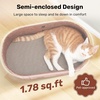 image:imageFUKUMARU Cat Scratcher 24 Inch Sofa Shape Cat Scratching Bed Reversible Detachable Cats Scratching Board Round Cats Scratch Pads Refill Indoor BeigeCaramel