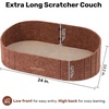 image:imageFUKUMARU Cat Scratcher 24 Inch Sofa Shape Cat Scratching Bed Reversible Detachable Cats Scratching Board Round Cats Scratch Pads Refill Indoor BeigeCaramel