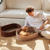 image:imageFUKUMARU Cat Scratcher 24 Inch Sofa Shape Cat Scratching Bed Reversible Detachable Cats Scratching Board Round Cats Scratch Pads Refill Indoor BeigeCaramel