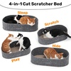 image:imageFUKUMARU Cat Scratcher 24 Inch Sofa Shape Cat Scratching Bed Reversible Detachable Cats Scratching Board Round Cats Scratch Pads Refill Indoor BeigeGrey