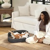 image:imageFUKUMARU Cat Scratcher 24 Inch Sofa Shape Cat Scratching Bed Reversible Detachable Cats Scratching Board Round Cats Scratch Pads Refill Indoor BeigeGrey