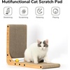 image:imageFUKUMARU Cat Scratcher 327 Inch L Shape Cat Scratch Pad Wall Mounted Cat Scratching Cardboard with Ball Toy for Indoor Cats Extra Large1 Pack 189 in Wood Color