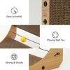 image:imageFUKUMARU Cat Scratcher 327 Inch L Shape Cat Scratch Pad Wall Mounted Cat Scratching Cardboard with Ball Toy for Indoor Cats Extra Large1 Pack 189 in Wood Color