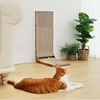 image:imageFUKUMARU Cat Scratcher 327 Inch L Shape Cat Scratch Pad Wall Mounted Cat Scratching Cardboard with Ball Toy for Indoor Cats Extra Large1 Pack 268 in Walnut Color