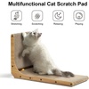 image:imageFUKUMARU Cat Scratcher 327 Inch L Shape Cat Scratch Pad Wall Mounted Cat Scratching Cardboard with Ball Toy for Indoor Cats Extra Large1 Pack 268 in Wood Color