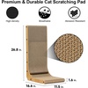 image:imageFUKUMARU Cat Scratcher 327 Inch L Shape Cat Scratch Pad Wall Mounted Cat Scratching Cardboard with Ball Toy for Indoor Cats Extra Large1 Pack 268 in Wood Color