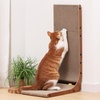 image:imageFUKUMARU Cat Scratcher 327 Inch L Shape Cat Scratch Pad Wall Mounted Cat Scratching Cardboard with Ball Toy for Indoor Cats Extra Large1 Pack 268 in Walnut Color