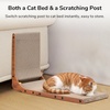 image:imageFUKUMARU Cat Scratcher 327 Inch L Shape Cat Scratch Pad Wall Mounted Cat Scratching Cardboard with Ball Toy for Indoor Cats Extra Large1 Pack 268 in Walnut Color
