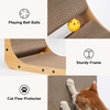 image:imageFUKUMARU Cat Scratcher 327 Inch L Shape Cat Scratch Pad Wall Mounted Cat Scratching Cardboard with Ball Toy for Indoor Cats Extra Large1 Pack 327 in Wood Color